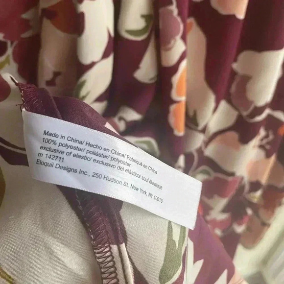 Eloquii Elements Floral Mini Dress Bow Bodice Puff Long Sleeve Sweetheart Neck - Picture 9 of 11